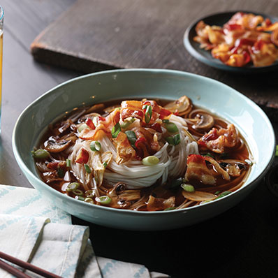 Bacon Mushroom Boat Noodles