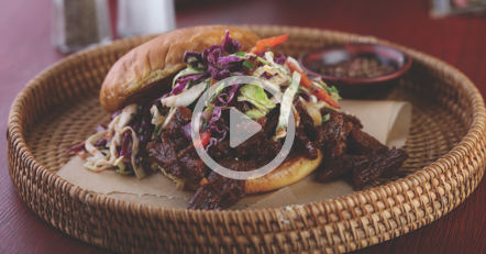 Korean BBQ Beef Sandwich with Sweet Chili Slaw