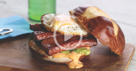 Smoked Sausage Breakfast Sandwich