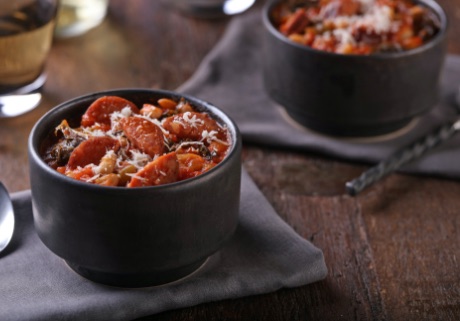 White Bean and Kale Soup with  Smoked Sausage