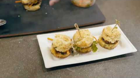Bourbon Glazed Pork Belly Biscuit Sliders