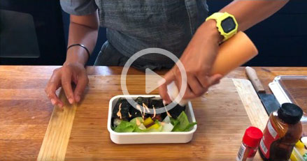 Maple-Glazed Smoked Canadian Bacon Musubi Bento 