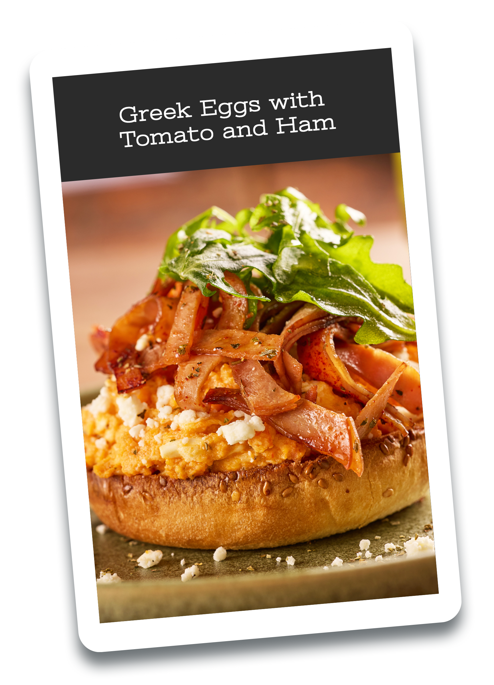 Greek Eggs with Tomato and Ham