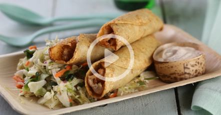 Smoked Chicken Flauta with Mexican Coleslaw