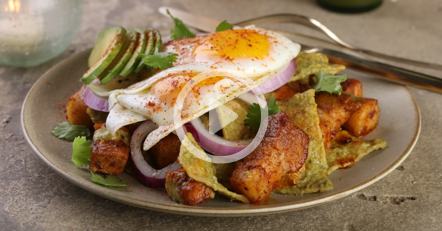 Smoked Pork Belly Chilaquiles